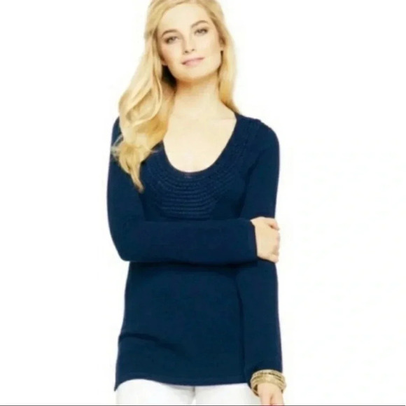 Lilly Pulitzer Navy Roberts Tunic Wool Blend Sweater Size XS - Picture 1 of 8
